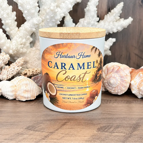 Caramel Coast Candle – Caramel, Coconut & Vanilla | 7 oz Harbour Home Gifts