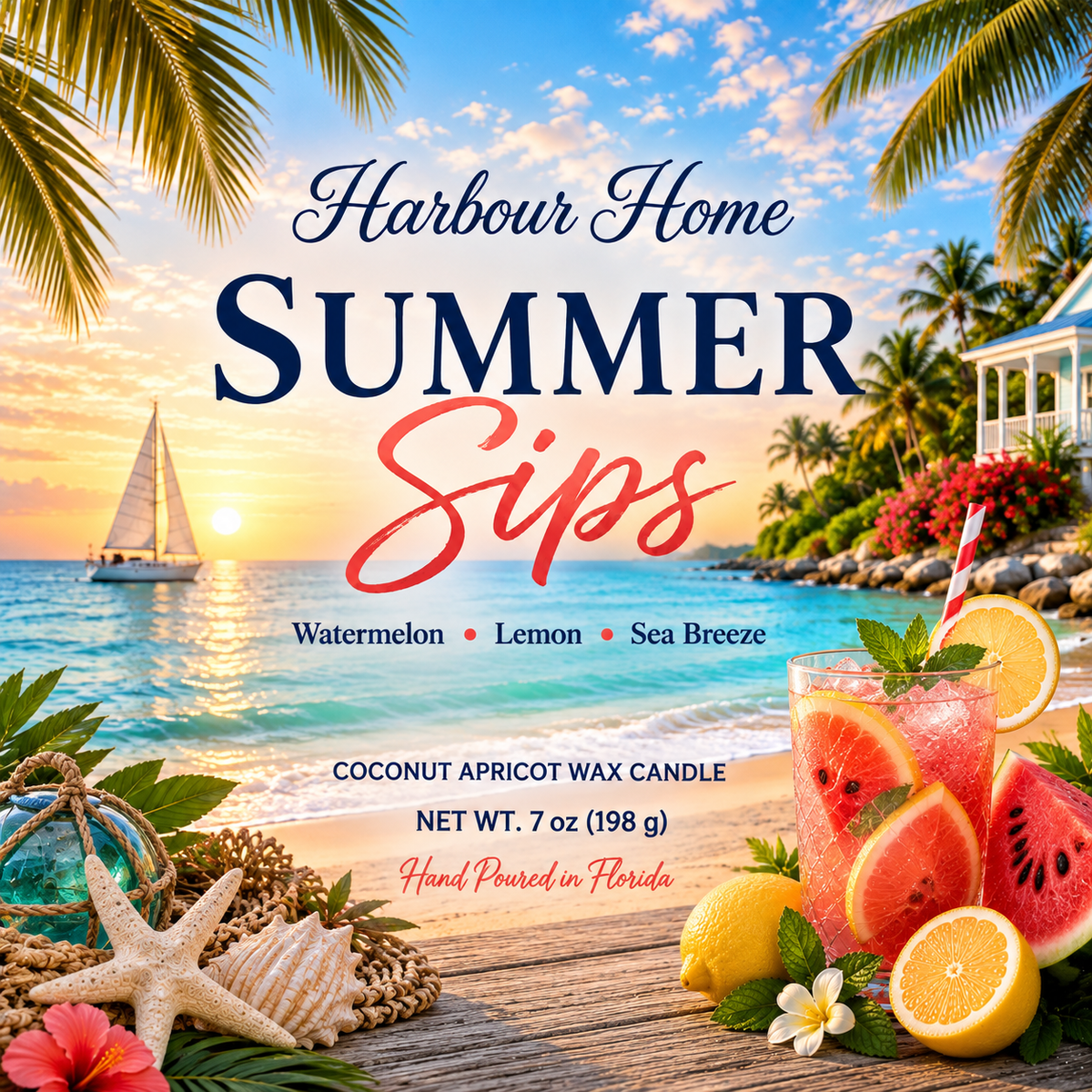 Summer Sips Candle  7 oz
