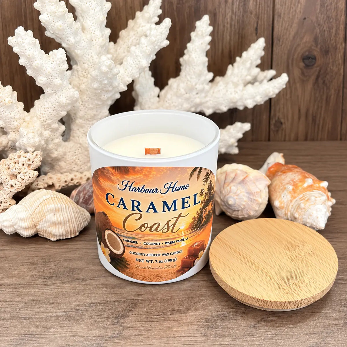 Caramel Coast Candle – Caramel, Coconut & Vanilla | 7 oz Harbour Home Gifts