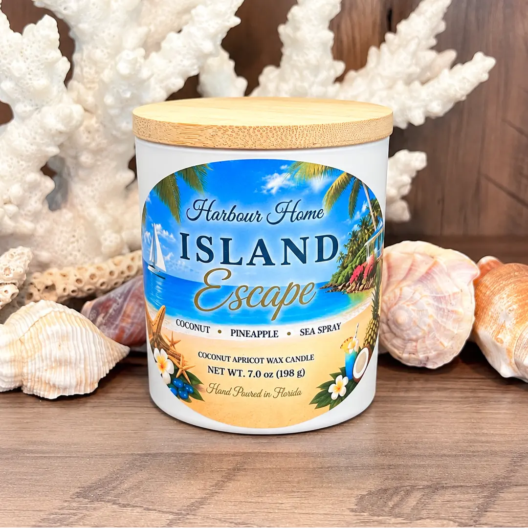 Island Escape Candle – Margarita, Coconut & Pineapple | 7 oz Harbour Home Gifts