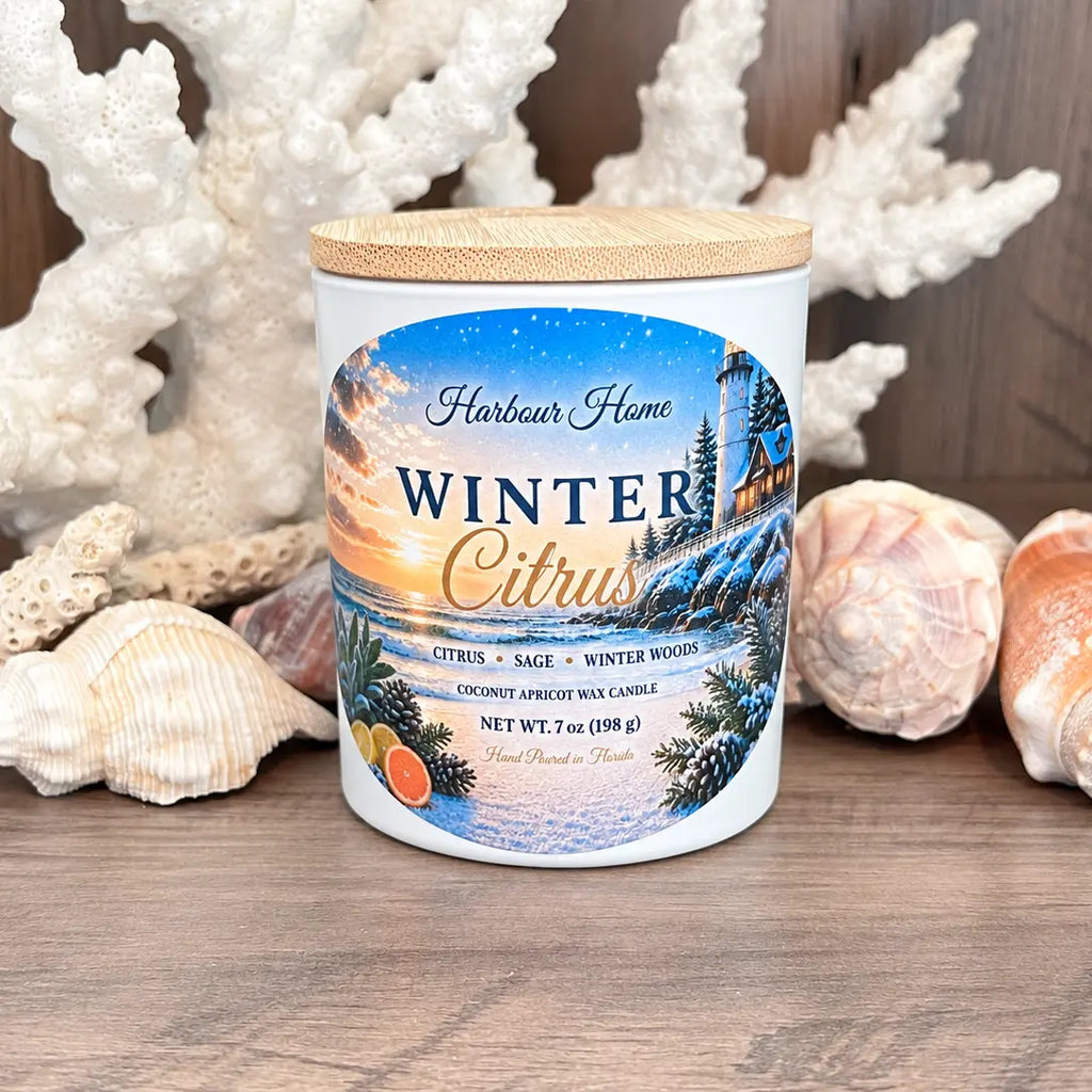 Winter Citrus Candle – Bright Holiday Citrus | 7 oz Harbour Home Gifts
